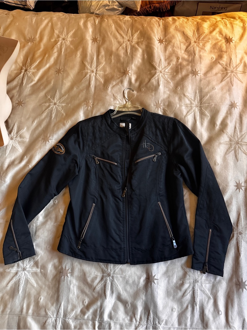Harley-Davidson Black Women's Wing Emblem Jean Jacket - Picture 2 of 6